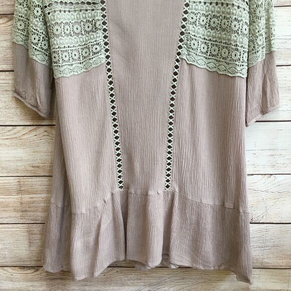 ENTRO DRESS IN‎ BLUSH WITH COTTON CROCHETED LACE - Picture 5 of 5